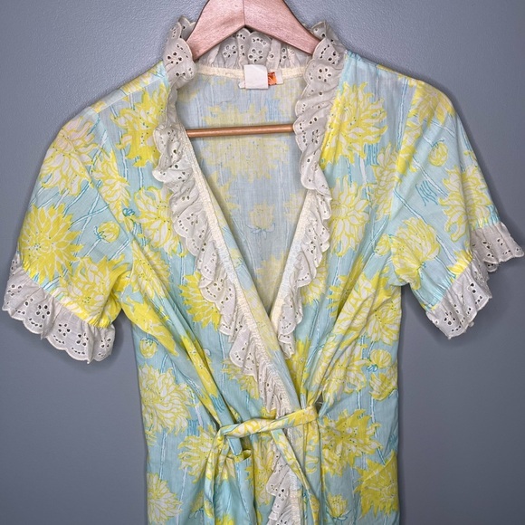 The Lilly Lilly Pulitzer Vintage 60s/70s Maxi Wrap Dress Hostess Gown Palm Beach - Picture 4 of 16